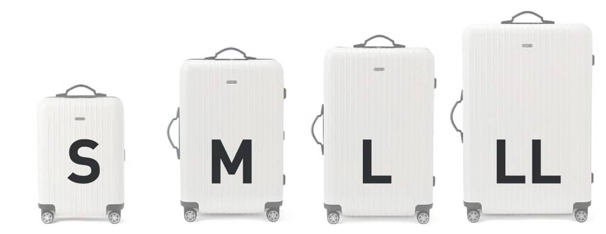 スーツケースのサイズ比較
